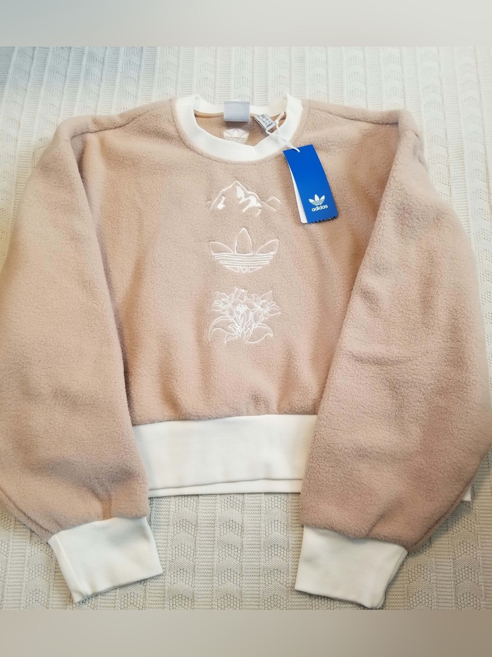 Adidas Women’s Tan Fleece Crewneck Sweater